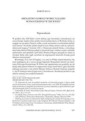 Wojna Mongolskich Inwazji na Goryeo w XIII wieku: Pierwszy atak na Półwysep Koreański i konsekwencje dla Królestwa Goryeo